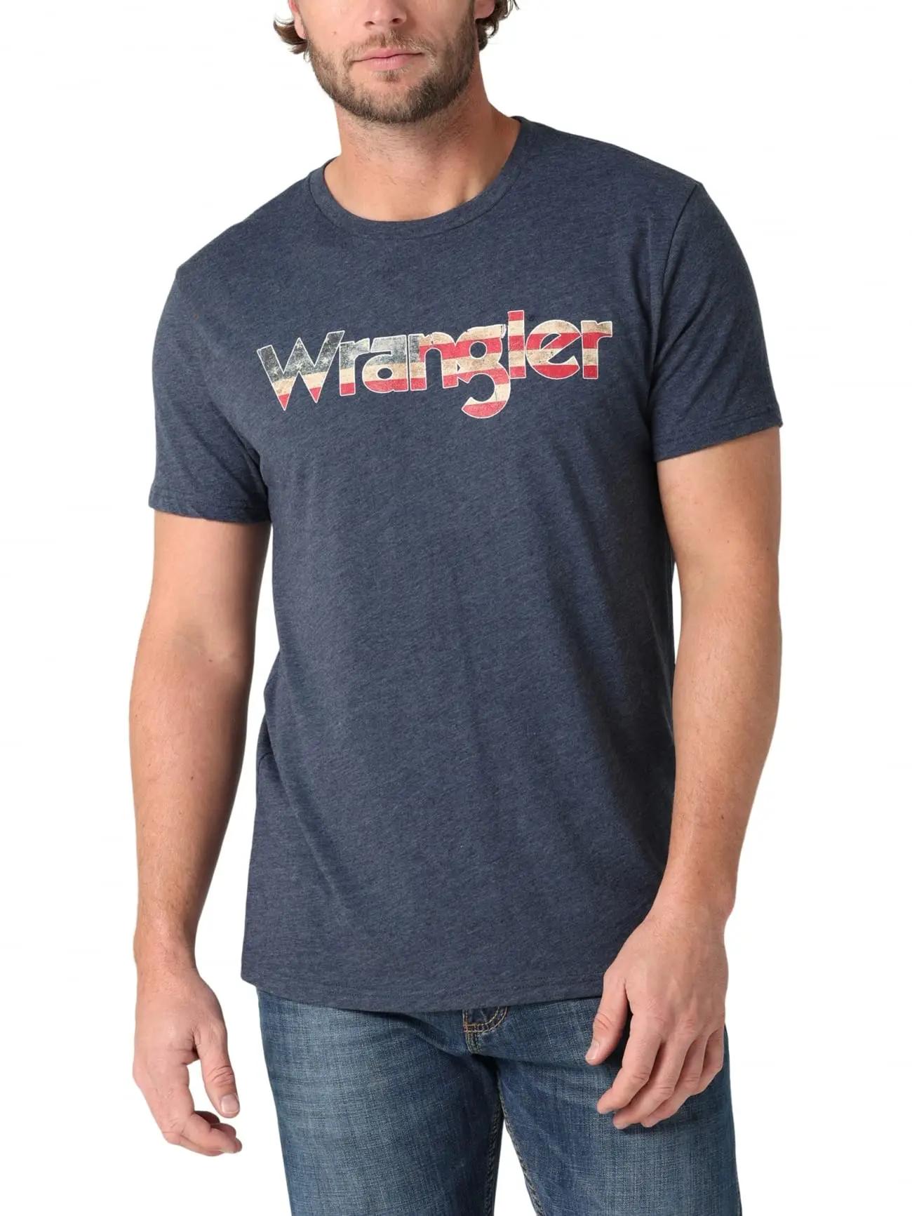 GUOYAN TOP Wrangler Heren Western Crew Neck Korte Mouw T-shirt Zomer Outdoor Sporten Ronde Korte Mouw T-shirt Fitness Heren Dames L