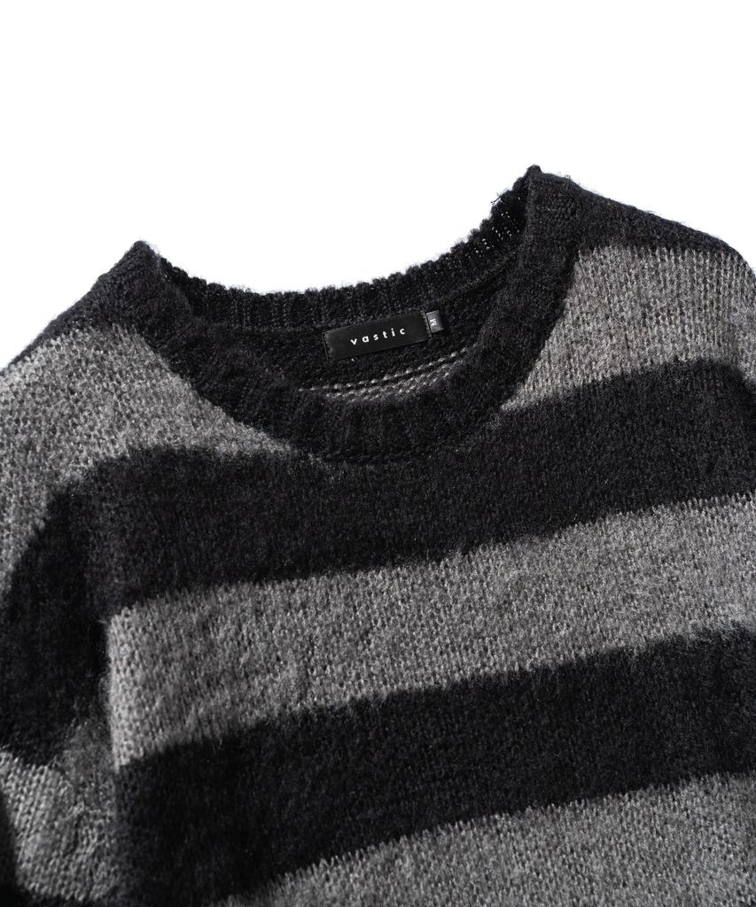 VASTIC Brush Stripe Knit_Black/Charcoal