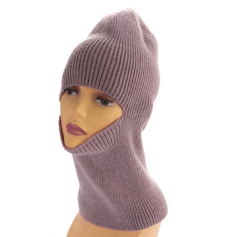 Ear Protector Knitted Pullover One Hole Windproof Mask Knitted Hat Winter Ski Wool Hat Women