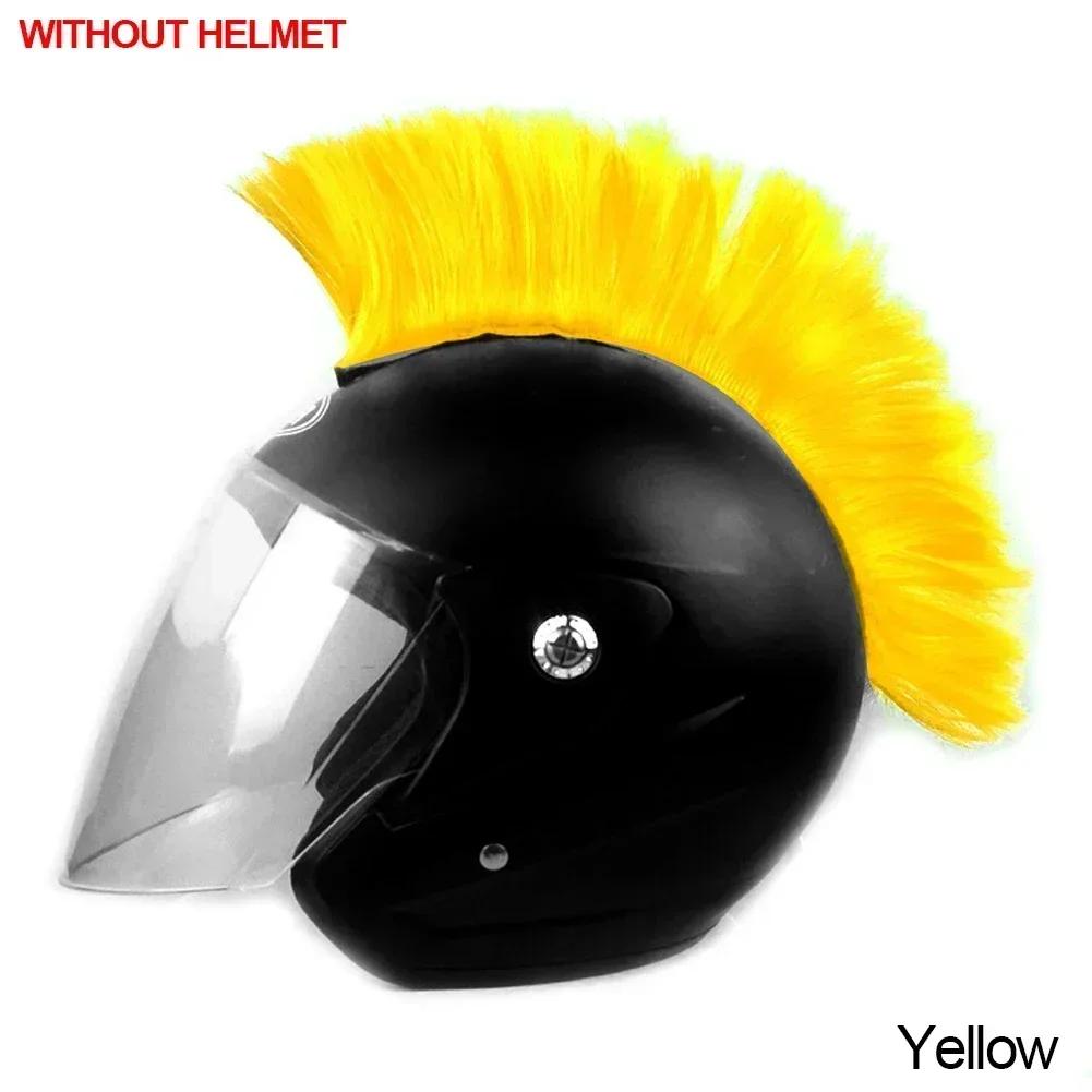 Mohawk Helmet Wig Cuttable Helmet Decorations Wigs Cockscomb Motocross Full Face Off Road Helmet Decoration Hair Sticker Paste