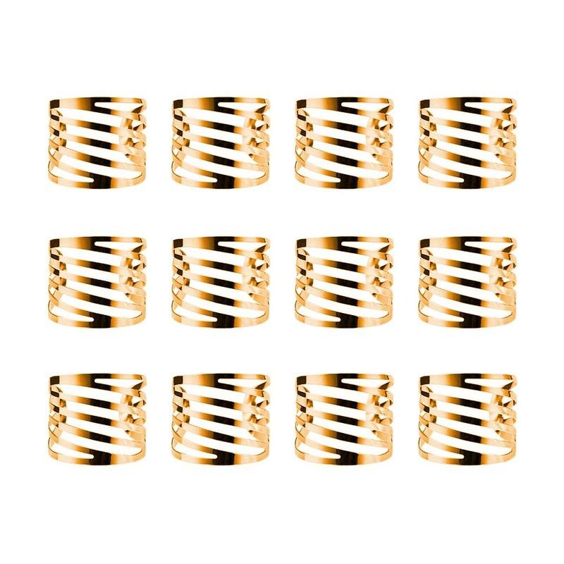 12 Stück Hochzeits-Serviettenringe Tischdekoration Ausgehöhlter Serviettenhalter