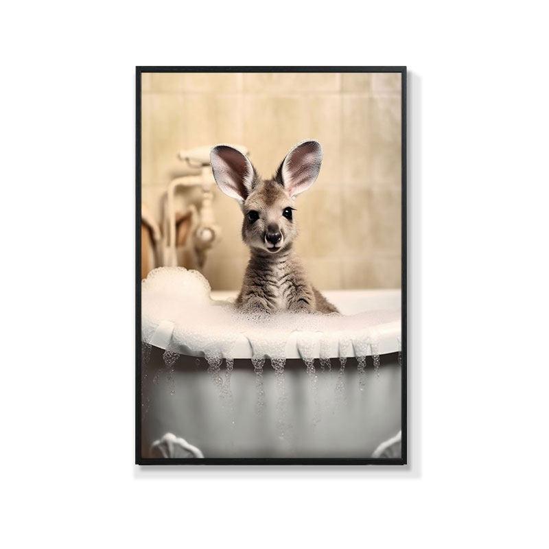 Retro Creative Animal Bathroom Canvas Painting Lion Cat Bar Toilet Bathroom Decoration Painting for Modern Living Room Asian Style Home Decor