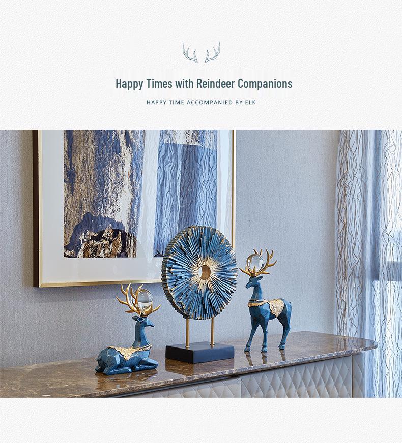 European Deer Wine Cabinet Ornament for Modern Living Room