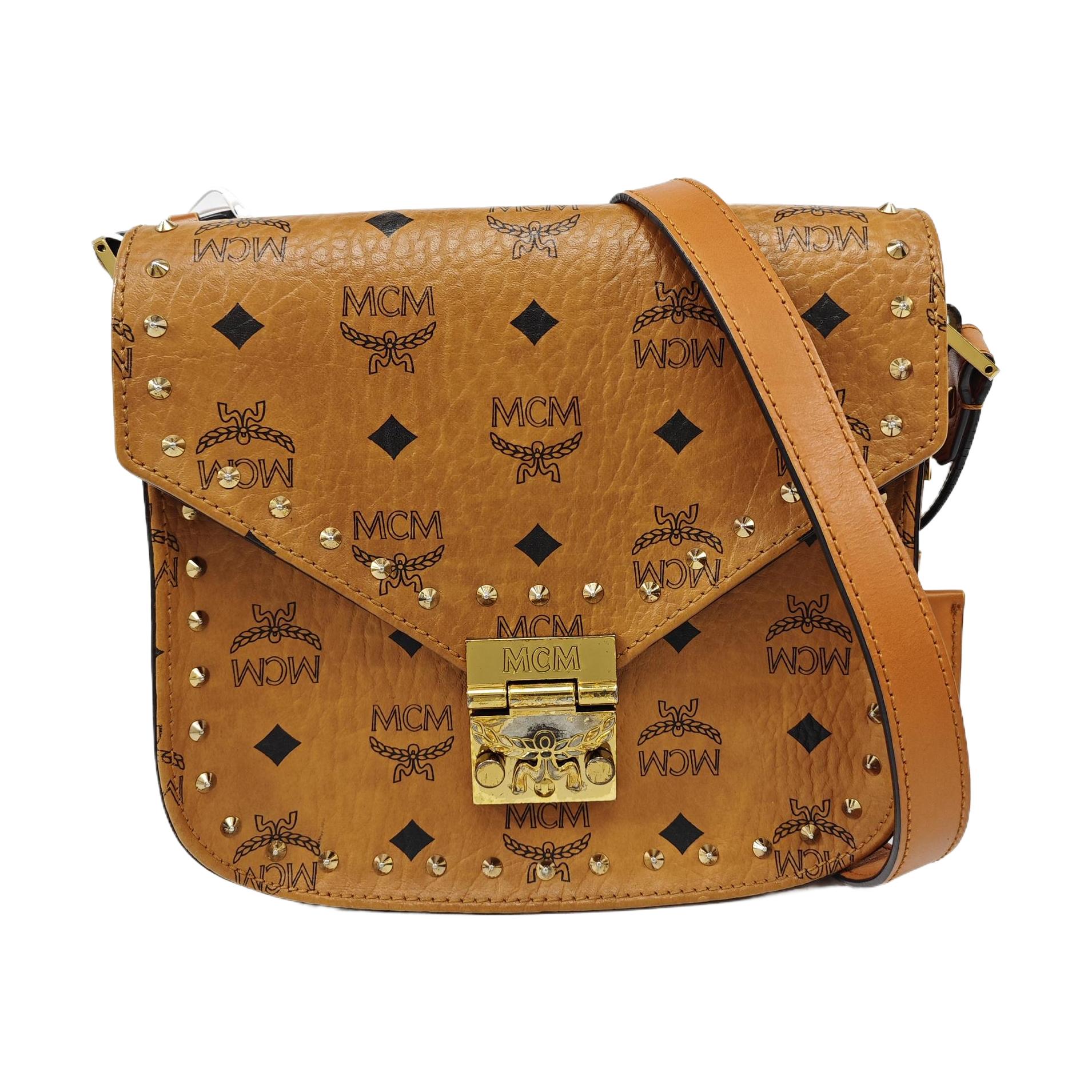 [Pre-Owned] Patricia Studded Adjustable Strap Saddle Bag - Good #H6G8QA ONE SIZE
