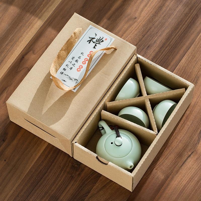 

Дорожный чайный набор Динъяо Кунг-фу Керамический Полный Уличный Портативный Чайный Набор Подарки Один Чайник, Две Чашки, Четыре Чашки