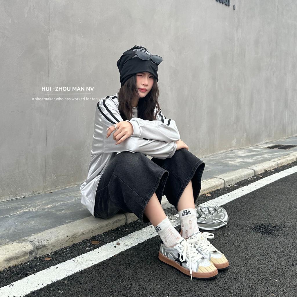 Spot~ 2025 New Little White Shoes Female Stars Retro Old Little Dirty Shoes Color Matching Casual Shoes German Training Shoes Tide