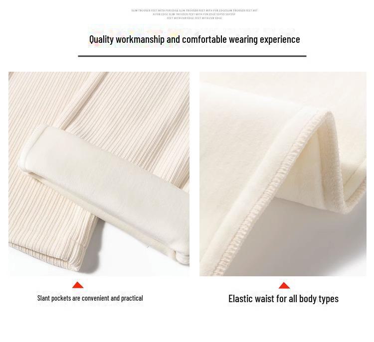 Women's 2024 High-Waist Velvet Drape Wide-Leg Pants: Slim, Loose, Thick, and Casual for Winter.