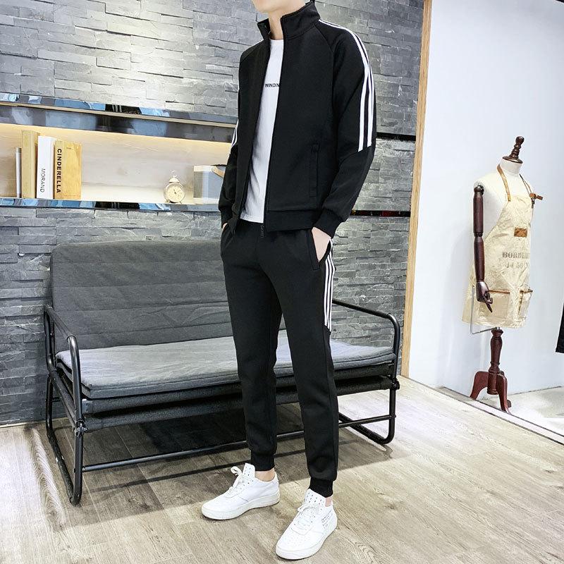 Korean Style Trendy Two-Piece Sportswear: Men's and Women's Casual Sweatshirt and Leggings