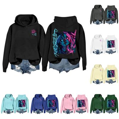 Damenmode O-Ausschnitt Langarm Bedrucktes Top Hoodie Sweatshirt