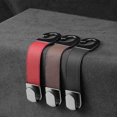 Suede Leather Car Seat Headrest Hook Wear-Resistant Easy To Install Metal Hanging Hook Hidden Car Hook Car Interior Accessories
