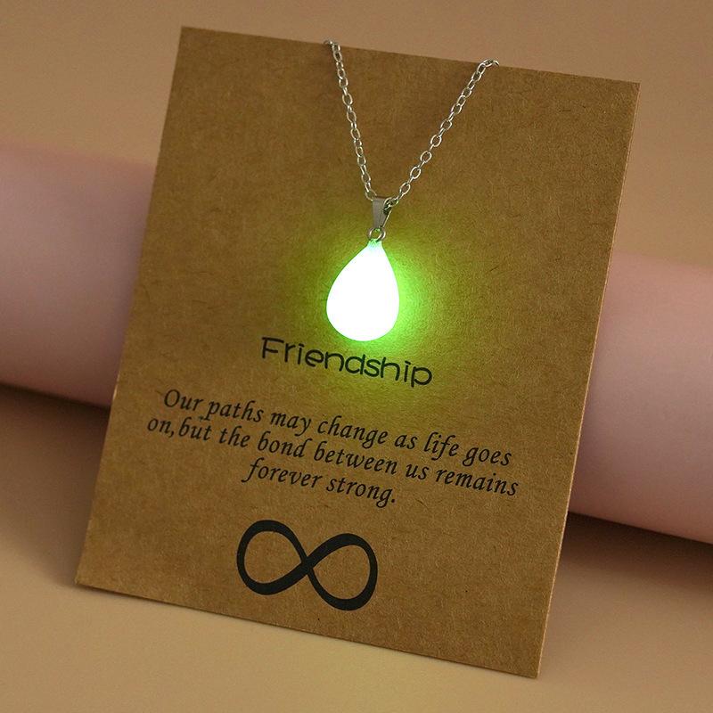 Glow In The Dark Luminous Hollow Pendant Necklace Star Cross Heart Teardrop Arrow Glowing Charm Women Daily Casual Party Wear