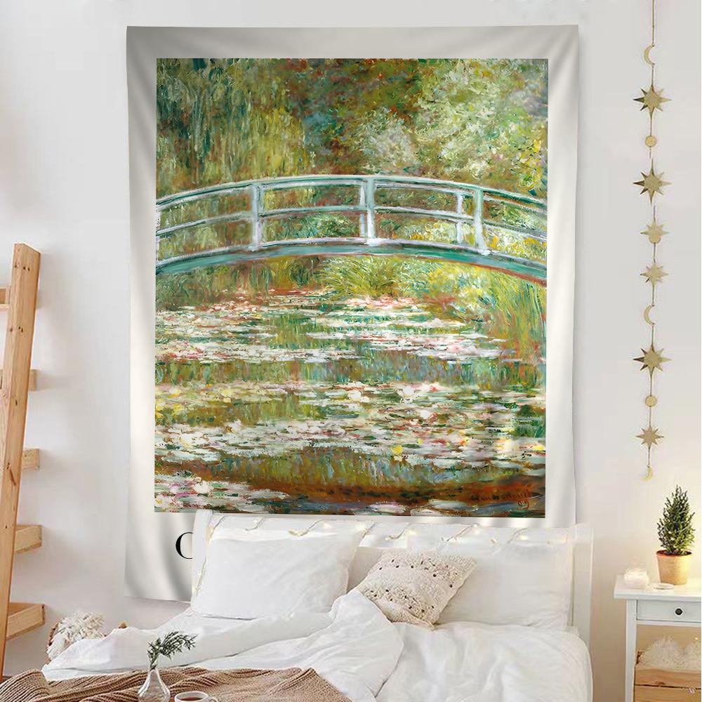 Impressionism Artist Claude Monet Chart Tapestry Bohemian Wall Tapestries Mandala Wall Art Decor