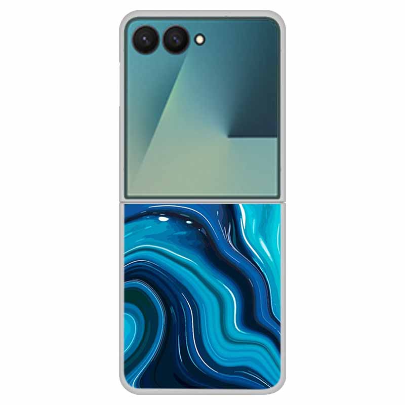 Marble Case For Samsung Z Flip7 Transparent Hard PC Plastic Cover Shockproof Coque for Samsung Galaxy Z Flip 7 5G Funda Zflip7