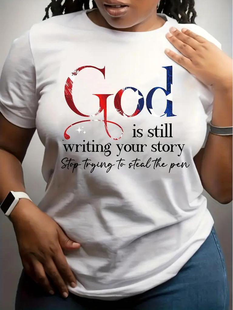 Women's Short-Sleeved Christmas Crew Neck Top