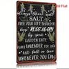 Metal Poster Wall Art, Witch Garden Quote, Rustic Flower Star Decor