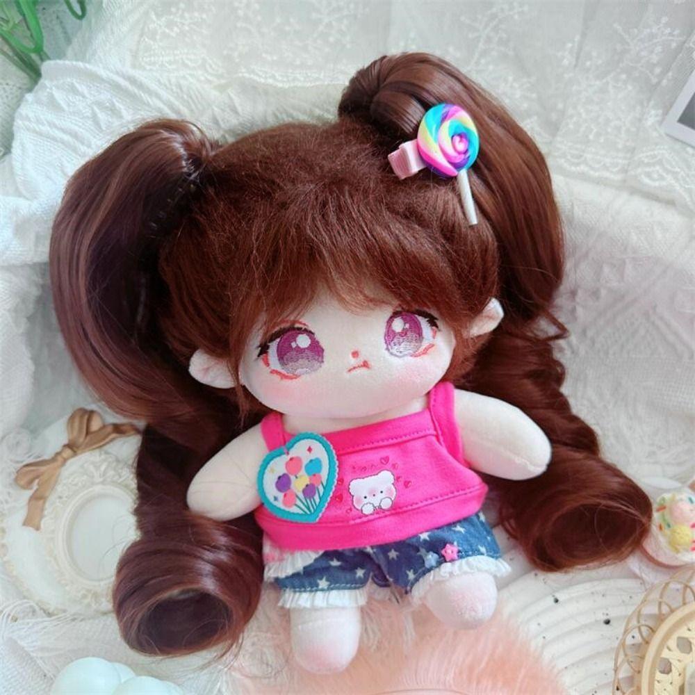 

Headgear 20cm Plush Dolls Clothes Cotton Doll Lolita Outfit Dress Cotton Doll Accessories style A