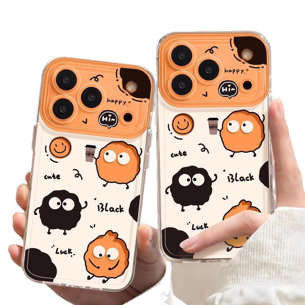 Coffee briquettes apply to Apple 17 cartoon 16promax cute 15iPhone14 lanyard 13 couple mobile phone case