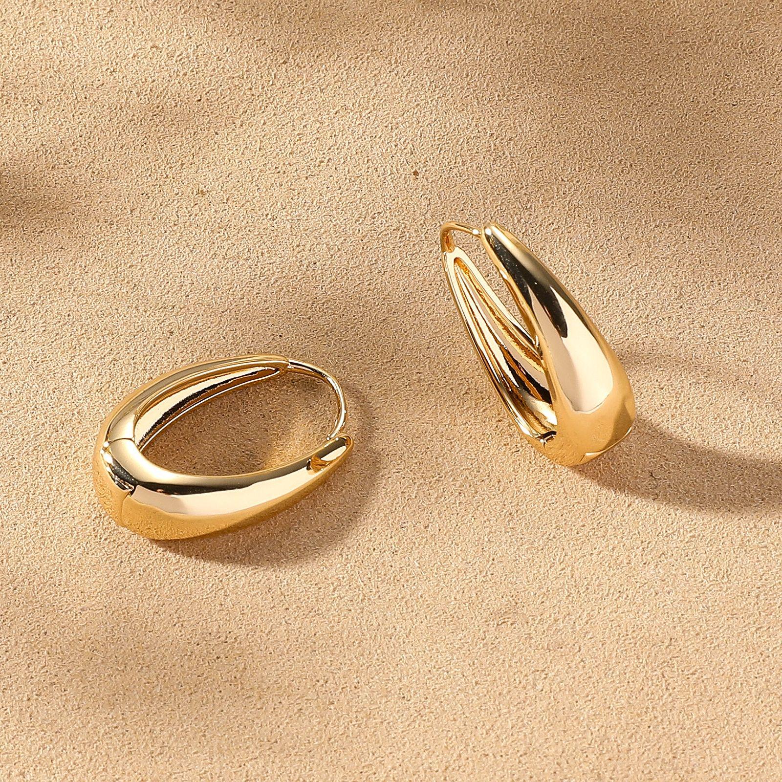 High-End Geometric Gold-Plated U-Shaped Earrings – Simple  Fashionable INS Style Ear Cuffs