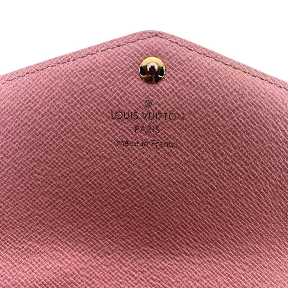 LOUIS VUITTON N60476 Damier Ebene leather Portefeuille Sara Purse Brown leather Used