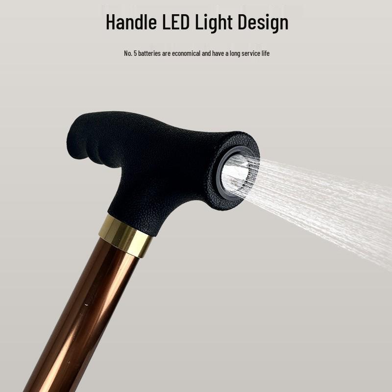 Tri-Fold Non-Slip Crutch Stool: Portable Walking Stick & Foldable Seat Cane