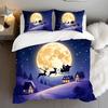 Bettdecke 3-teilig Traumhafter Weihnachtsnachthimmel Bettwäsche-Set Polyester Schimmernder Sternenaufdruck Queen Size Schlafzimmer für Erwachsene Geschenk