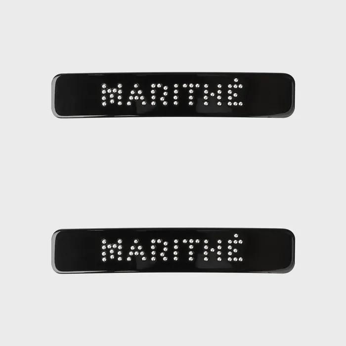 REGULAR LOGO METAL BALL HAIR PIN 2PACK Black