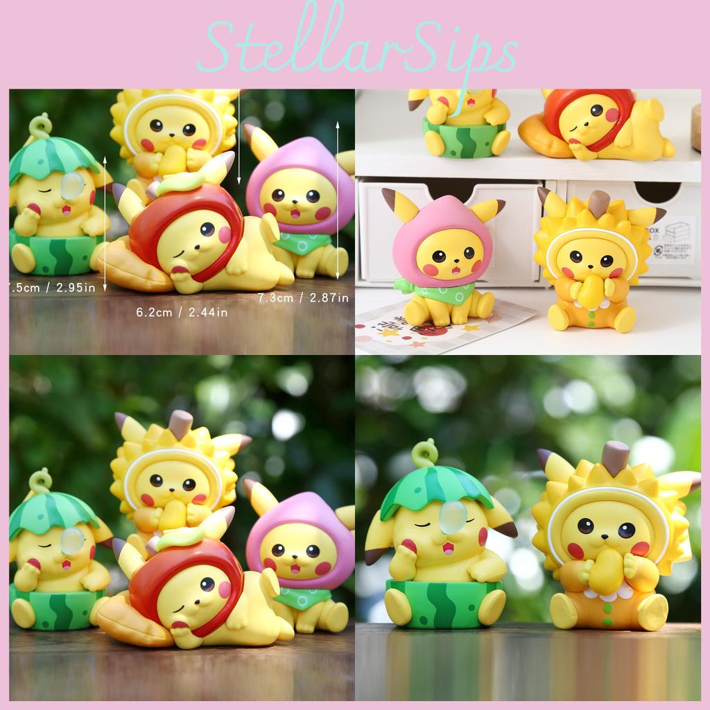 Pikachu Cute Pvc Fruit Figurine Collectible Toys Ornament For Children Teens And