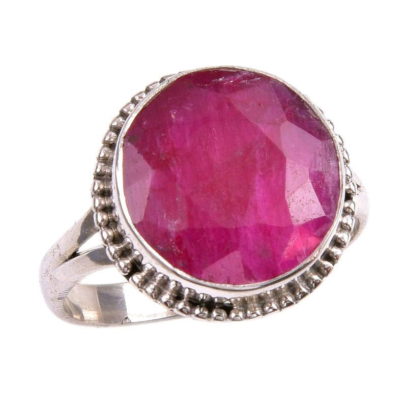 Red Ruby(Simulated) Gemstone Handmade 925 Sterling Silver Gift Ring S.9.5 A3j38