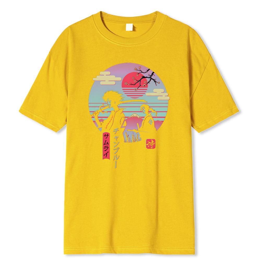 

2 японских самурая идут домой топы унисекс с принтом в стиле хип-хоп, модная уличная футболка, летняя повседневная хлопковая футболка, свободные футболки большого размера 4XL