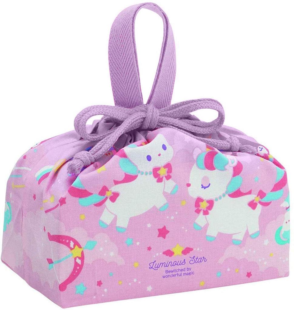 Skater Lunch Drawstring Unicorn Made in Kids' Bag, Design, Japan, KB7, 29x16.5x12cm-A