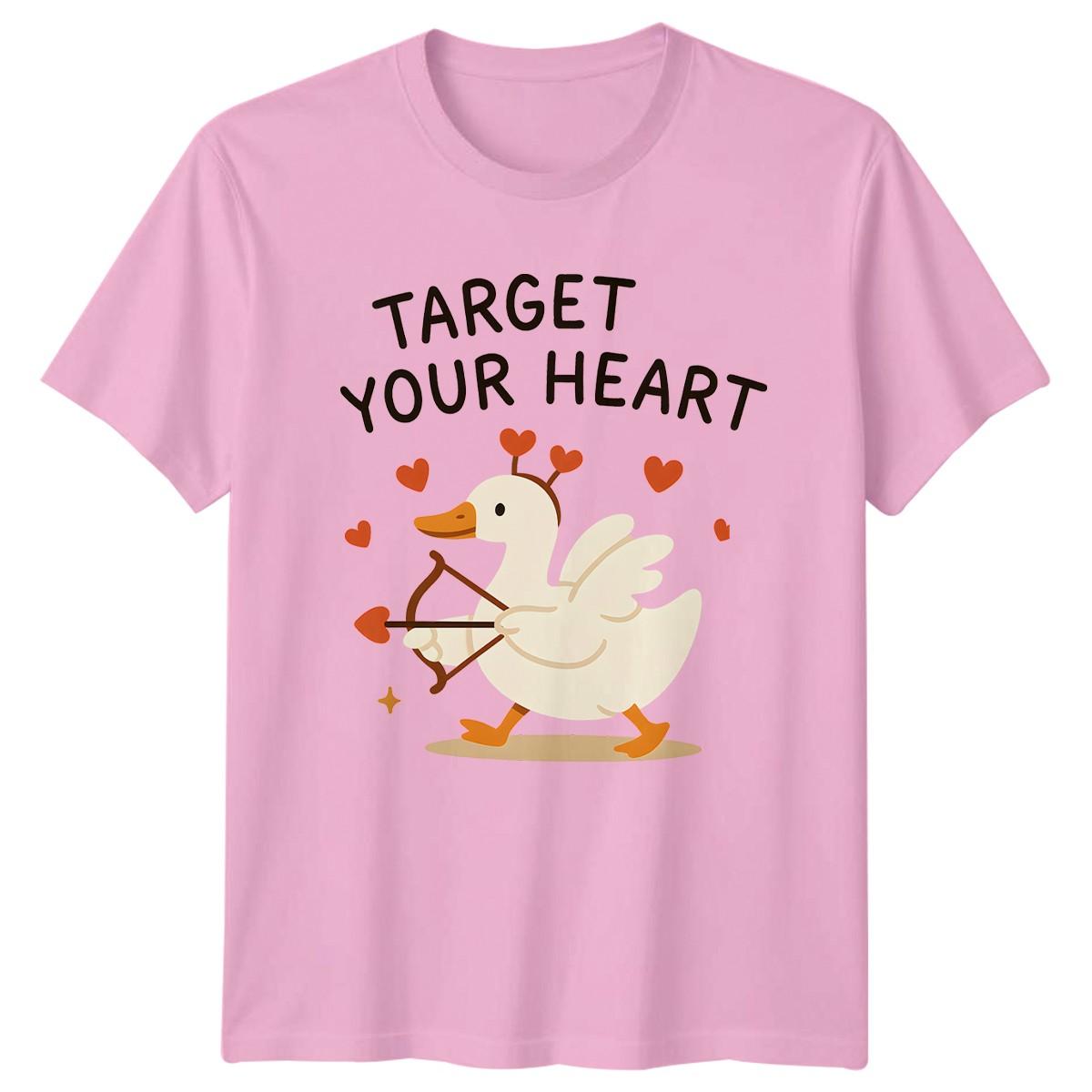 Target Your Heart T-Shirt Valentines Cupid Romance Gift For Him And Her S