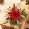 10Pcs Multi-Color Artificial Poinsettia Flowers Sequin Plastic Christmas Flowers Ornaments  Holiday