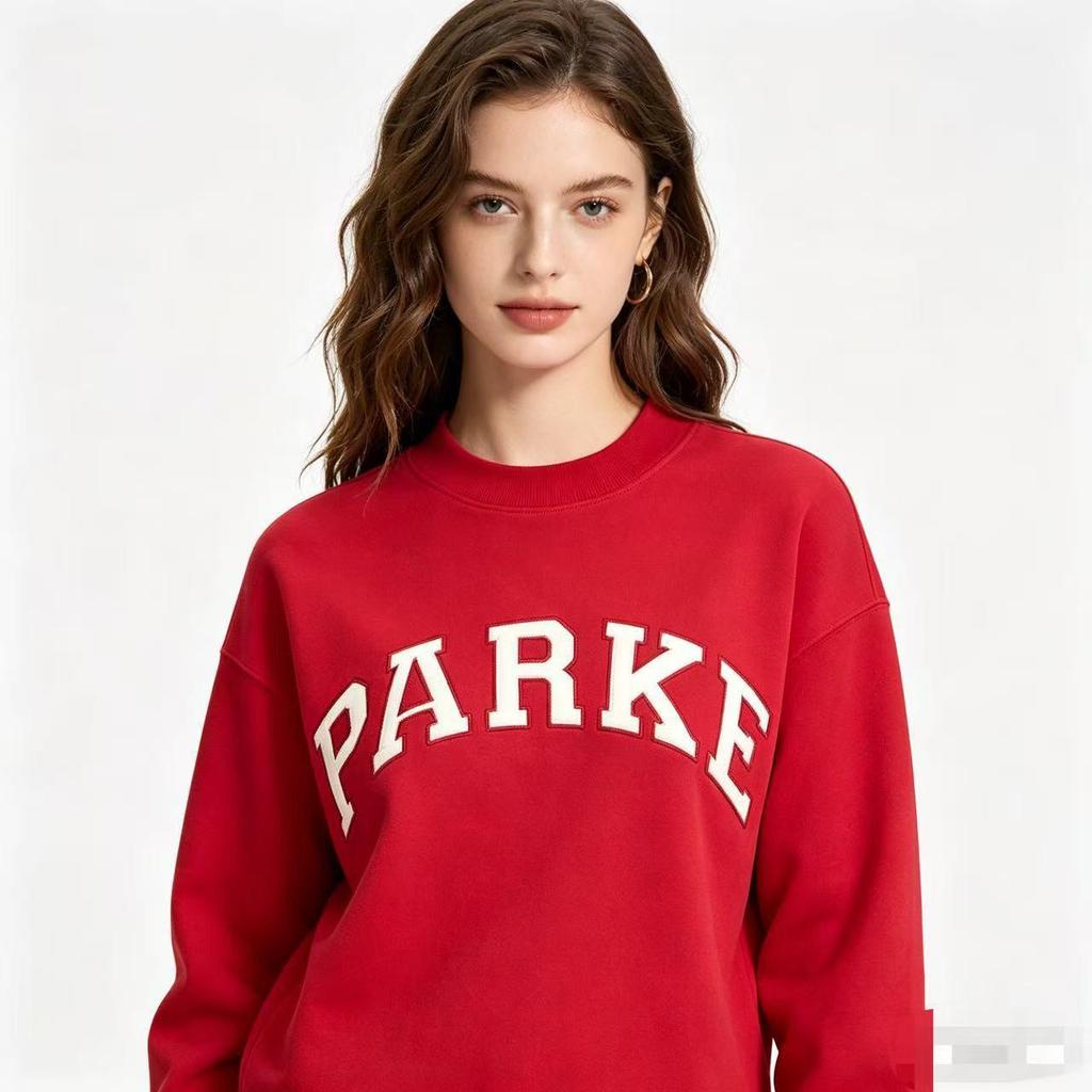 2026 PARKE Unisex Cotton Embroidered Hoodie - Versatile Slim-Fit Long Sleeve