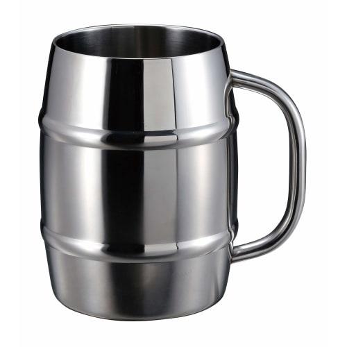Captain Stag (CAPTAIN STAG) UE-3499 Double Stainless Steel Beer Mug, Insulated, Barrel-Shaped, 1L, with Vacuum-Resistant Design