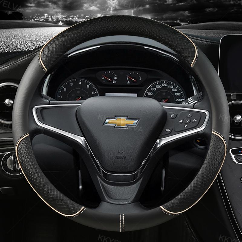 

Автомобильный чехол на руль 38 см 15 дюймов, кожаный для Chevrolet Cruze Malibu Sail Spark Captiva Equinox Trax/Tracker AVEO Lova RV бежевый