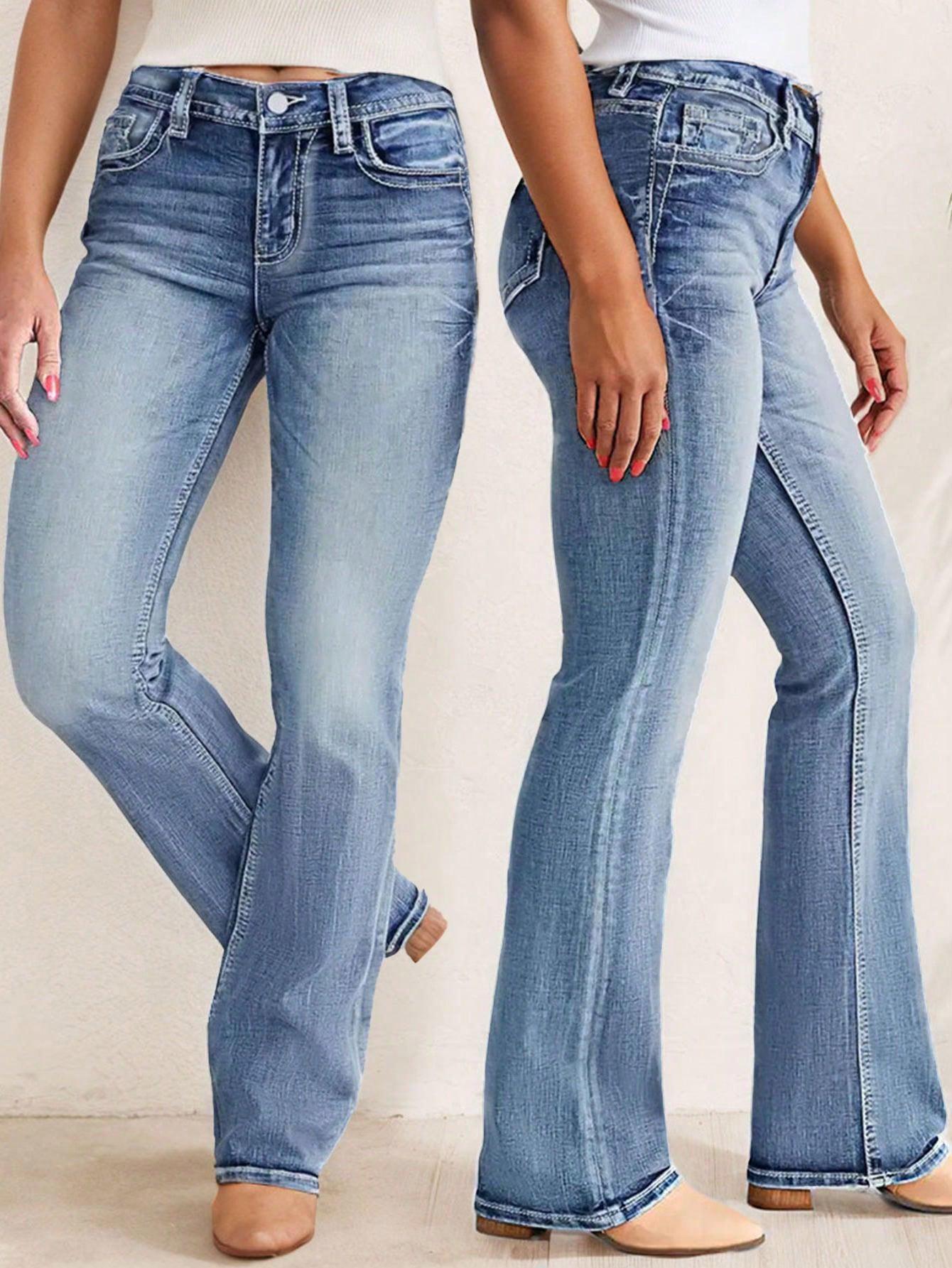 

Hot-Selling European and American Slimming Micro Flare Women s Jeans XXL светло-синий