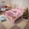 3pcs pink romantic Christmas tree print coreless duvet set multi size bedroom bedding holiday decoration machine washable