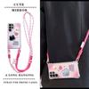 KEYSION Crossbody Strap Phone Case for Samsung S23 S24 S25 Ultra Cute Cartoon Long Lanyard Mirror Shockproof Cover for Galaxy S25 S24 S23 Ultra