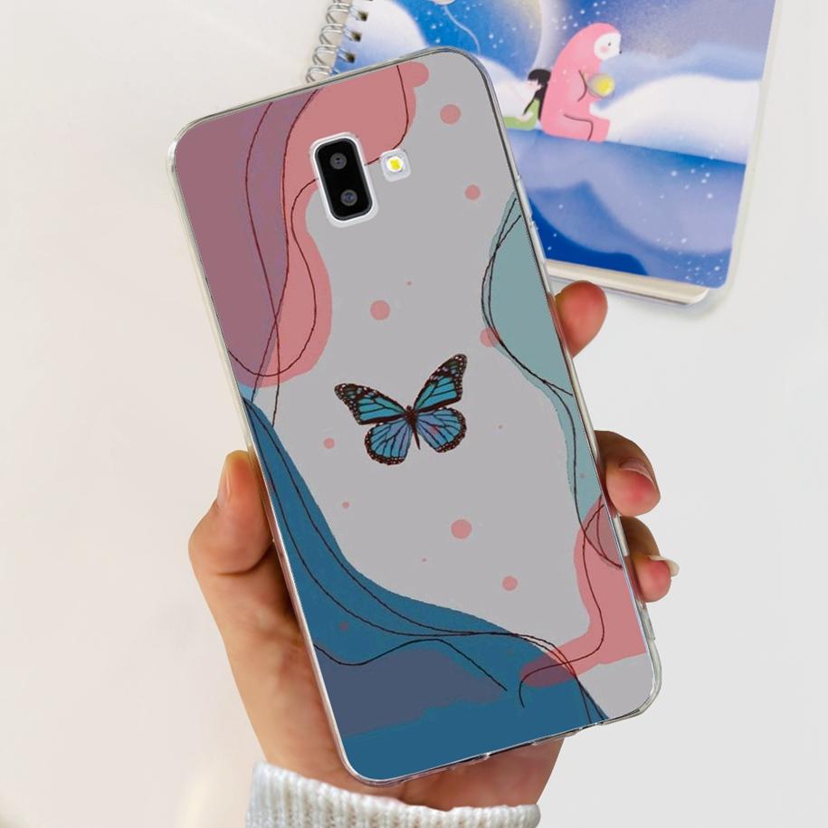 For Samsung J6 Plus Case J6 2018 J600F J610F Cover Luxury Marble Butterfly Clear Soft Cases For Samsung Galaxy J 6 J6+ 2018 Capa
