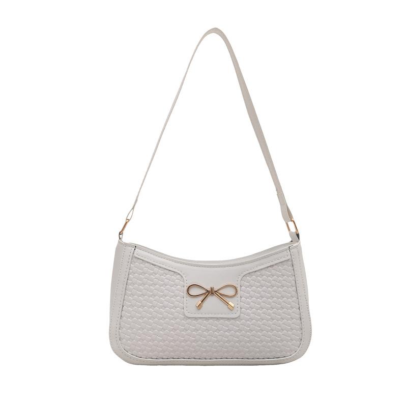 

Текстурированный модный бант портативная маленькая квадратная сумка женская 2025 весна новая простая сумка на плечо сумка под мышку белый