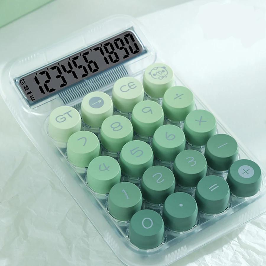 1pcs Transparent Large Button Calculator Accounting Calculator Cute Candy Gradient Colored 10 Digit Student Specific Calculator
