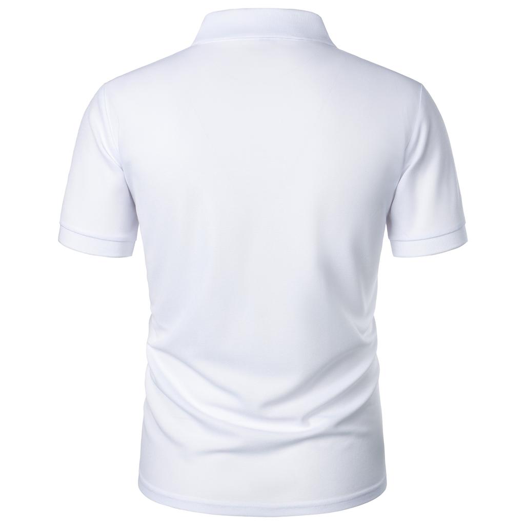Europäischer und Amerikanischer Stil Herren Sommer Einfarbig Slim Fit Oberteil Mode Kurzarm Umlegekragen T-Shirt