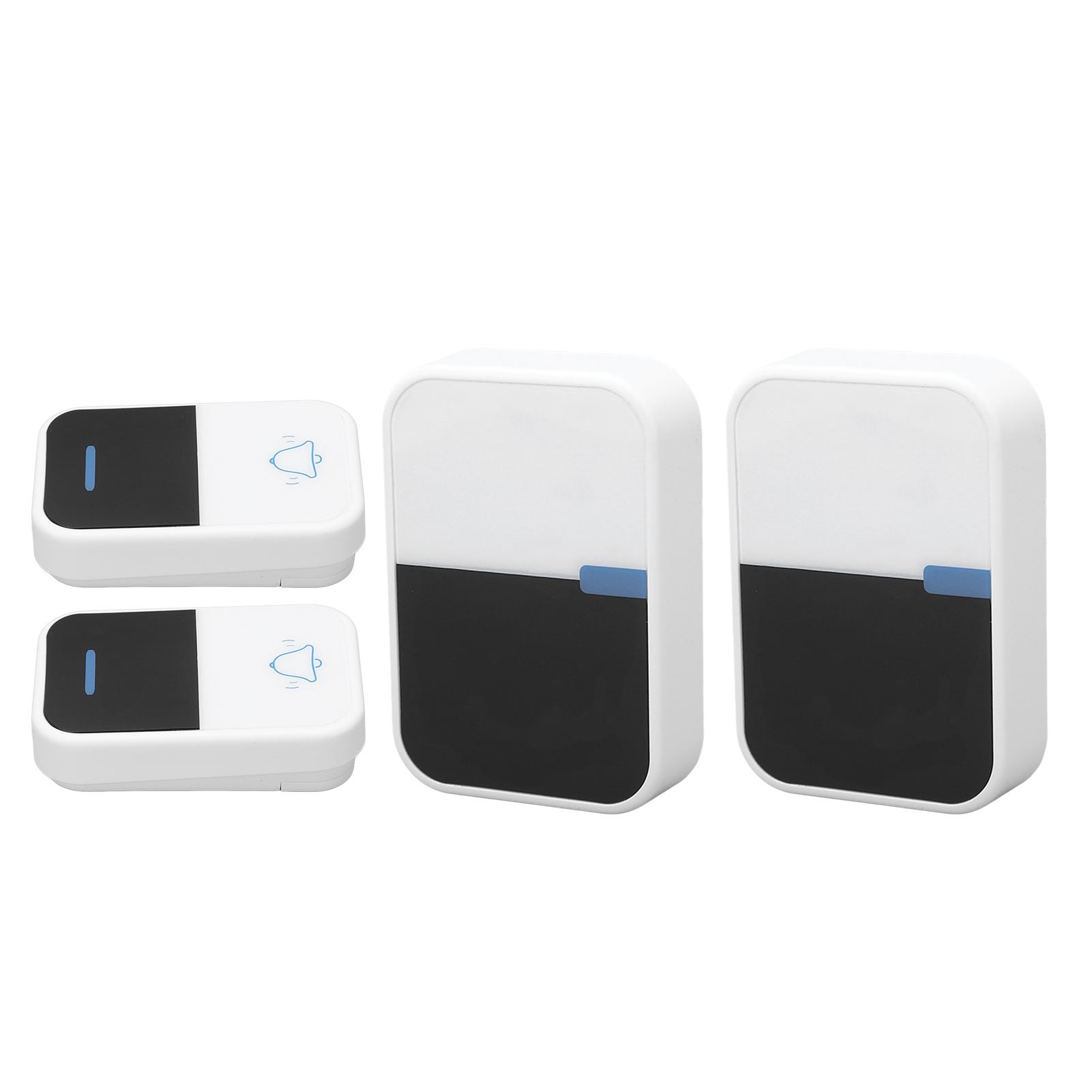 

433.92MHz Wireless Doorbell Set with Receiver Self Generating IP44 Waterproof 38 Ringtones for Home Apartment EU Plug