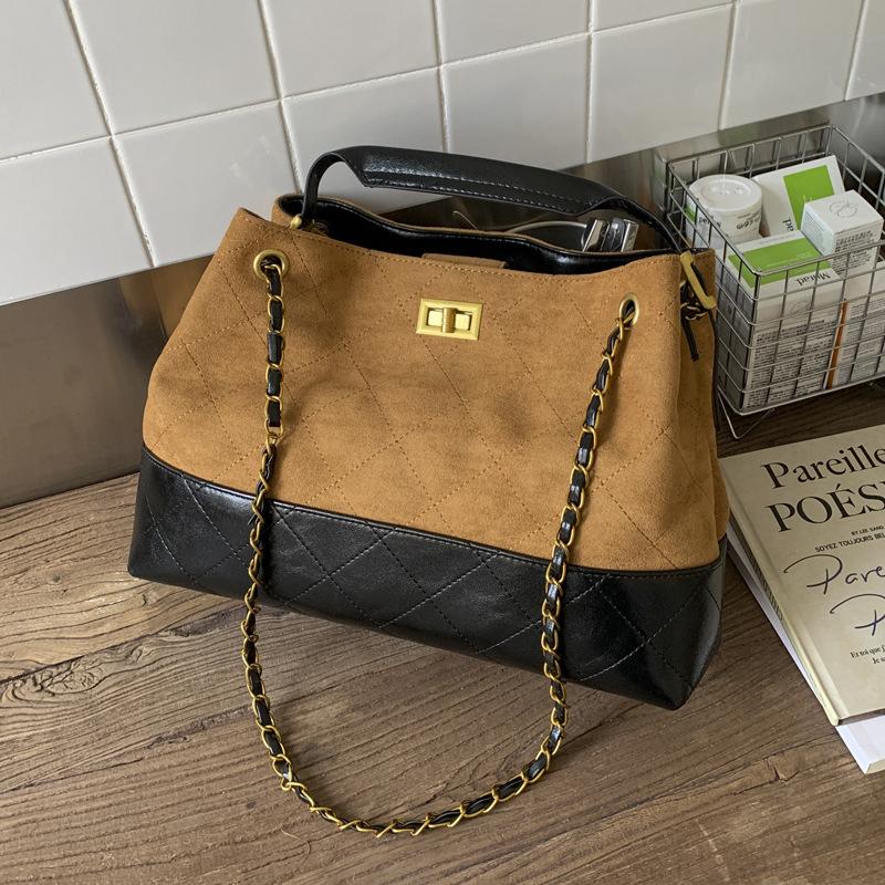Retro Premium Chain Underarm Bag Women's Bag 2025 New Suede Tote Bag Large Capacity Shoulder Bag