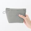 MUJI Wrinkle Nylon Gusseted X 11 X 6 84475658 Pouch, Gray, Small, Approx. 16.5 Cm,