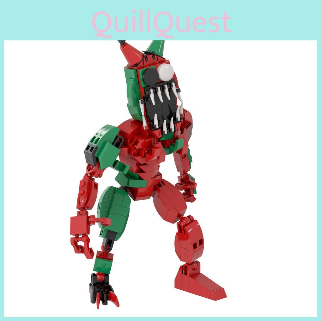 Green Monster Red Assembly Building Block Children Toy Model Desktop Ornament