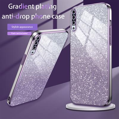 For Samsung Galaxy A50 Luxury Electroplated Glitter Case For Samsung A50S A30S Soft TPU Bumper Transparent Phone Back Cover