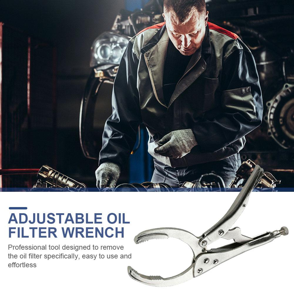 Adjustable Oil Filter Wrench Chrome Plated Car Oil Filter Removal Tool Hand Wrench Car Disassembly Tool