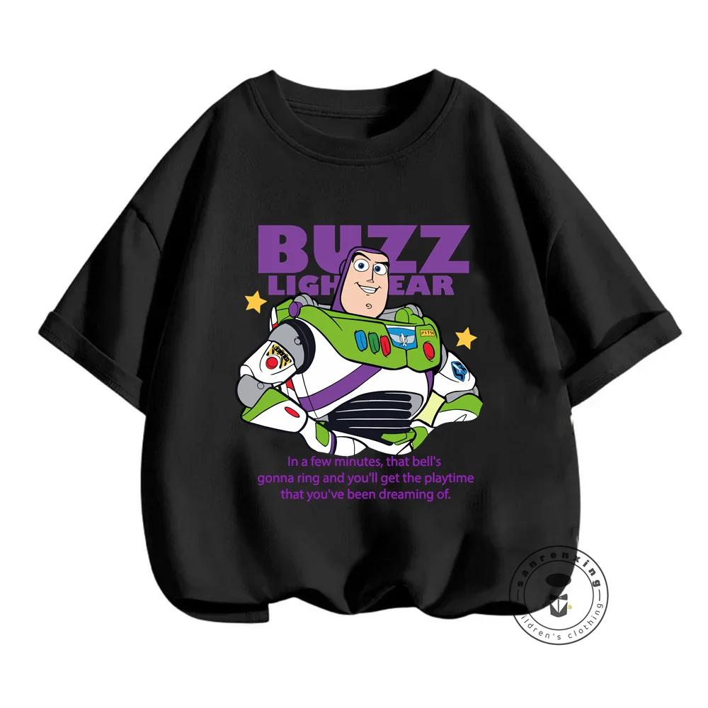 

Очаровательные летние футболки Disney Toy Story для детей с забавной мультяшной графикой, милым круглым вырезом и инновационной одеждой для мальчиков и девочек 100