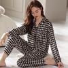 1011 Spring and Autumn New Ink Painting Fashion Loose Pajamas Cardigan Women's Simulation Silk High-end Homewear
